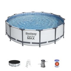 Bazén Bestway® Steel Pro MAX, 56950, kartušová filtrácia, rebrík, plachta, 427x107 cm