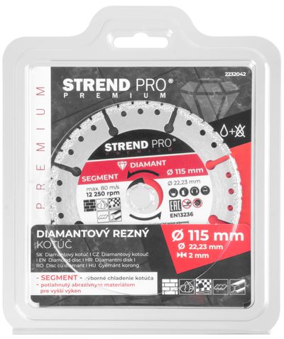 Kotúč Strend Pro Premium, Vacuum brazed, 115 mm, diamantový, rezný, multi