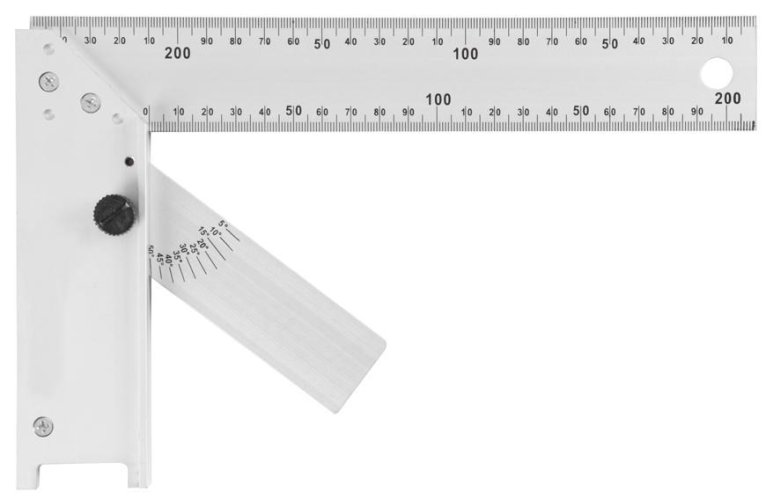 Uholník DY-5030 • 250 mm, Alu, s uhlomerom