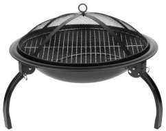 Ohnisko Strend Pro Homefire, BBQ, gril s roštom, na drevené uhlie, kovové, okrúhle, 545x400 mm