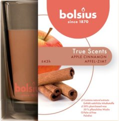 Sviečka Bolsius Jar True Scents 95/95 mm, vonná, škorica/jablko, v skle