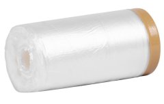 Fólia krycia Strend Pro, 1100 mm, L-35 m, PE, maliarska, s látkovou lepiacou páskou, zakrývacia na podlahu