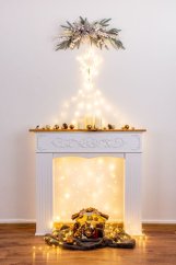 Dekorácia MagicHome Vianoce, Kométa, 240x LED teplá biela, 10 funkcií, IP44, exteriér, 5x3,90 m