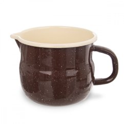 Hrnček smalt BROWN Belly 1,2 l, pr. 12 cm