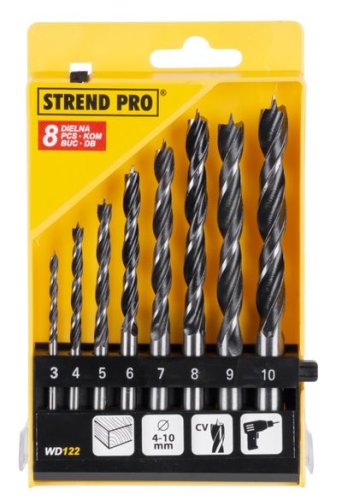 Sada vrtákov Strend Pro WD122, 8 dielna, 3-10 mm, Wood, do dreva