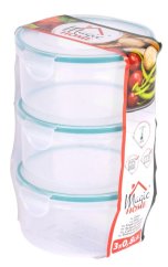 Dóza MagicHome Lunchbox R808 3x 800 ml, okrúhle, sada 3 ks, Clip