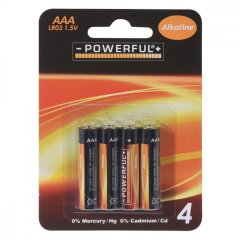 Batérie alkalické AAA 1,5 V 4 ks