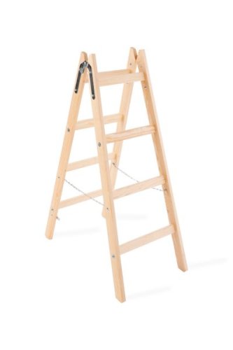 Rebrík Strend Pro, 4 priečkový, dvojitý, drevený, 1,32 m, max. 150 kg