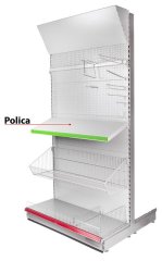 Polica Racks H09 665x470x0.8 mm, s držiakmi *S*, max. 100 kg