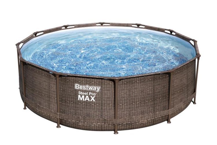 Bazén Bestway® Steel Pro Max™, 56709, vzor ratan, kartušová filtrácia, rebrík, 366x100 cm