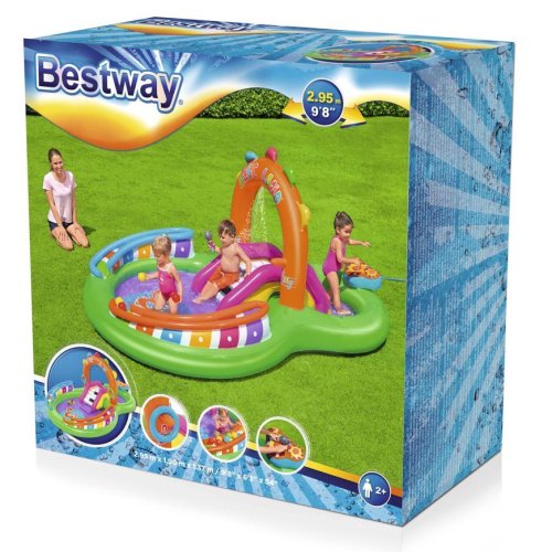 Bazénik Bestway® 53117, Sing 'n Splash, detský, nafukovacie ihrisko, 295x190x137 cm