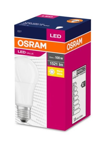 Žiarovka OSRAM® LED FR 100 (ean1097) non-dim, 13W/827 E27 2700K Value CLASSIC A