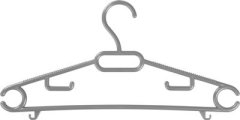 Vešiak Strend Pro, na oblečenie, plastový, detský, čierny/hnedý/sivý, bal. 6ks, 40x18,5 cm