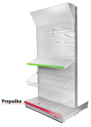 Prepážka Racks H30 1250x100 mm, Cr, predná *L*